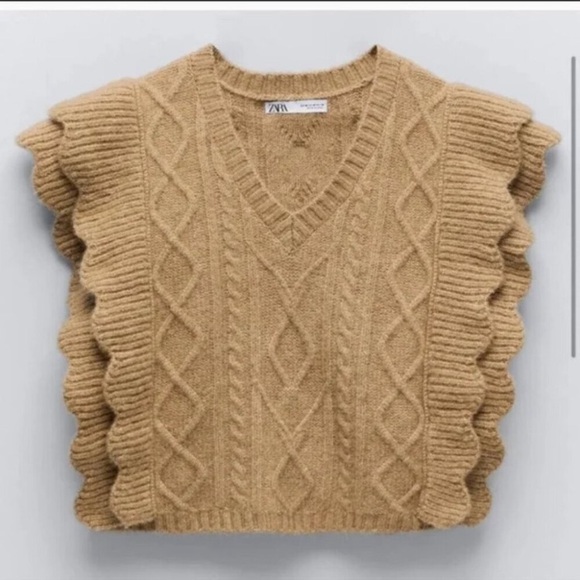 Zara Sweaters - Zara Alpaca Wool Ruffle Sweater Vest